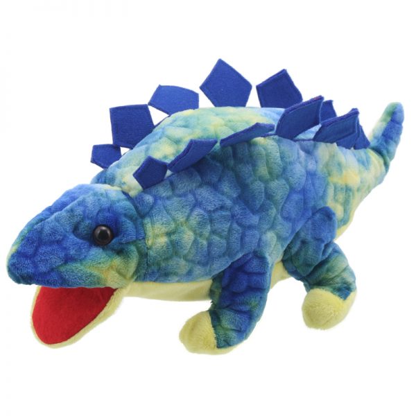 The Puppet Company Baby Dino's Puppet, Stegosaurus-Blue