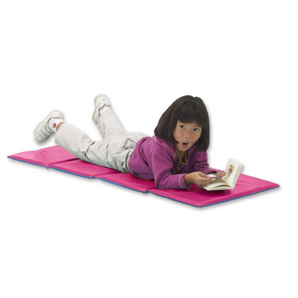 KinderMat® Toddler KinderMat w/Pillow Section, 3/4" thick, Blue/Pink