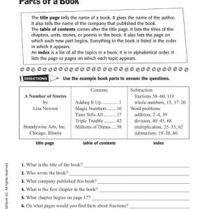 Parts of a Book by Harcourt Achieve Inc. Book 3