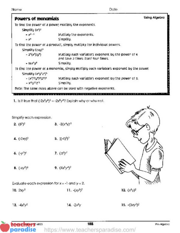 Carson Dellosa Education Pre-Algebra Resource Book, Grades 6-8, Paperback - Image 3