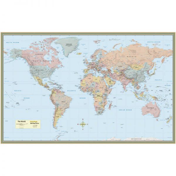 QuickStudy World Map Laminated Poster, 50" x 32"