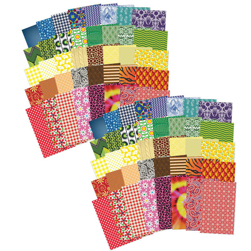 Roylco® All Kinds of Fabric Design Papers™, 5.5" x 8.5", 200 Sheets Per Pack, 2 Packs