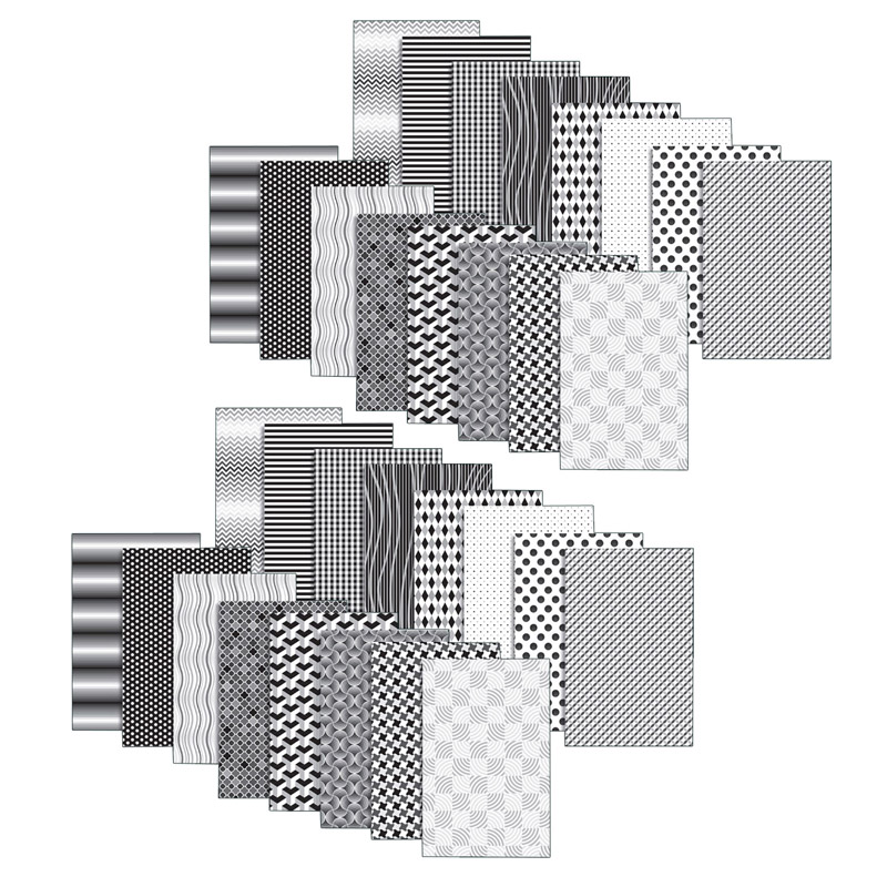 Roylco® Black & White Paper, 5-1/2" x 8-1/2", 16 Designs, 208 Sheets Per Pack, 2 Packs