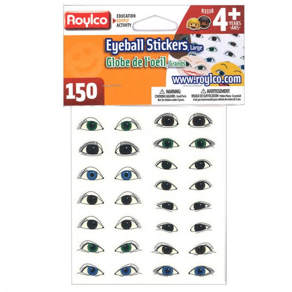 Roylco® Large Eyeball Stickers, Pack of 150