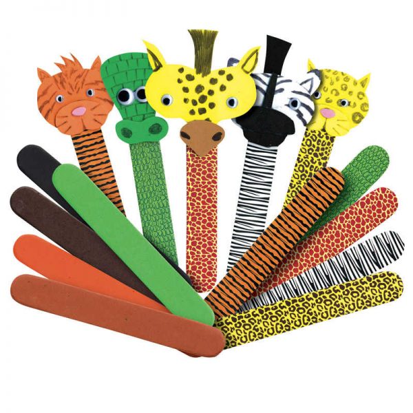 Roylco® Printed Craft Sticks, Wild Animal Prints, 50/pkg