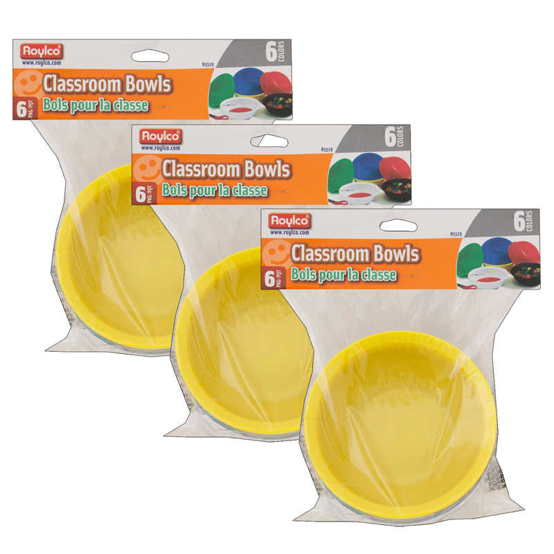 Roylco® Plastic Bowls, 6 Per Pack, 3 Packs