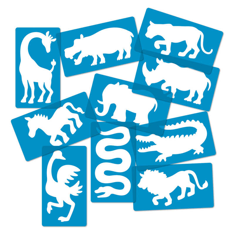 Roylco Safari Animal Stencils, 10 Per Set, 2 Sets