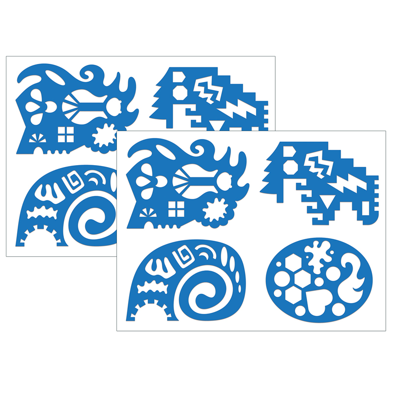 Roylco® Unruly Rulers Stencils, 4 Per Pack, 2 Packs