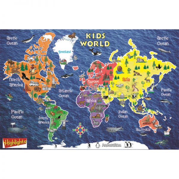 Replogle Globes Kids World Peel & Stick Wall Map, 42" x 30"