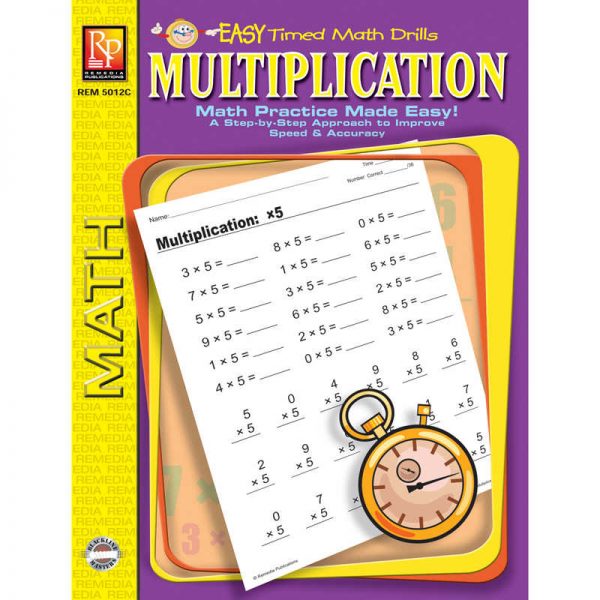 Remedia Publications Multiplication Easy Timed Math Drills Book