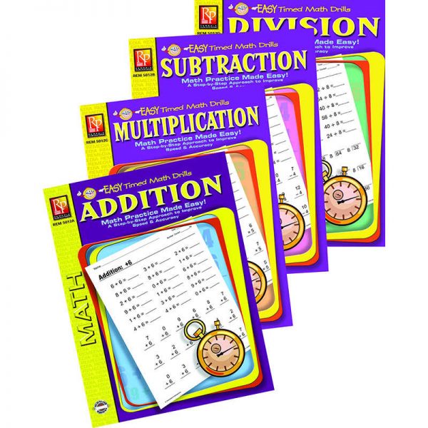 Remedia Publications Easy Timed Math Drills Book Set