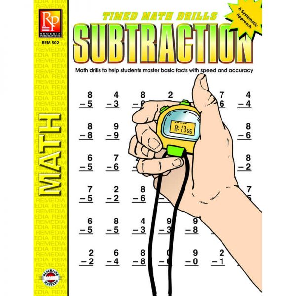 Remedia Publications Subtraction Timed Math Drills Book