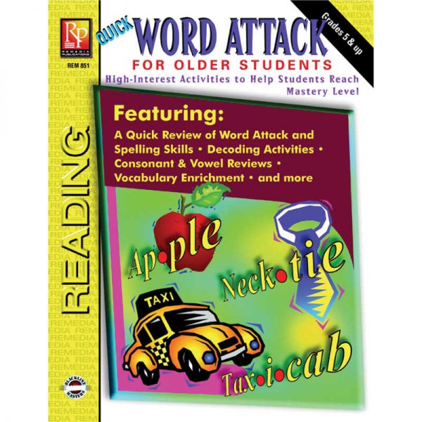 Remedia Publications Quick Word Attack for Older Students Book