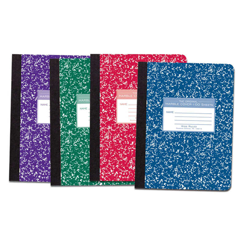 Roaring Spring Marble Composition Book, Assorted Colors, Pack of 6