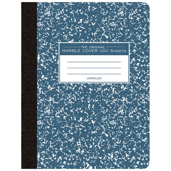 Roaring Springs Paper Products Composition Book, Unruled, 100 Sheets, 9.75" x 7.5", Blue Marble