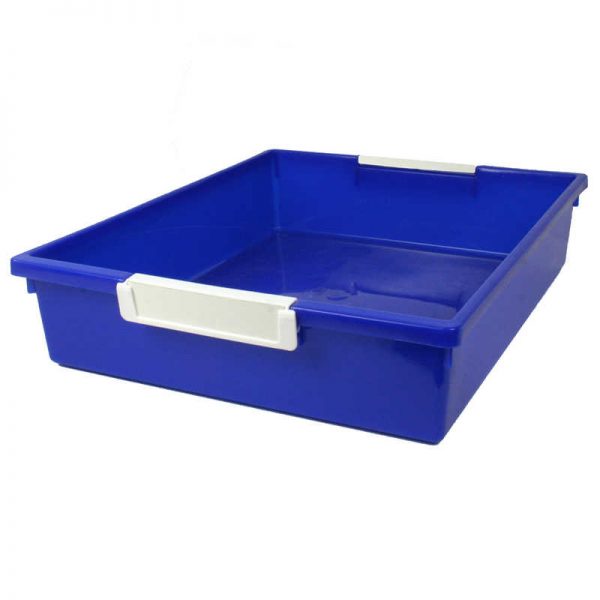 Romanoff Tattle® Tray with Label Holder, 6 QT, Blue