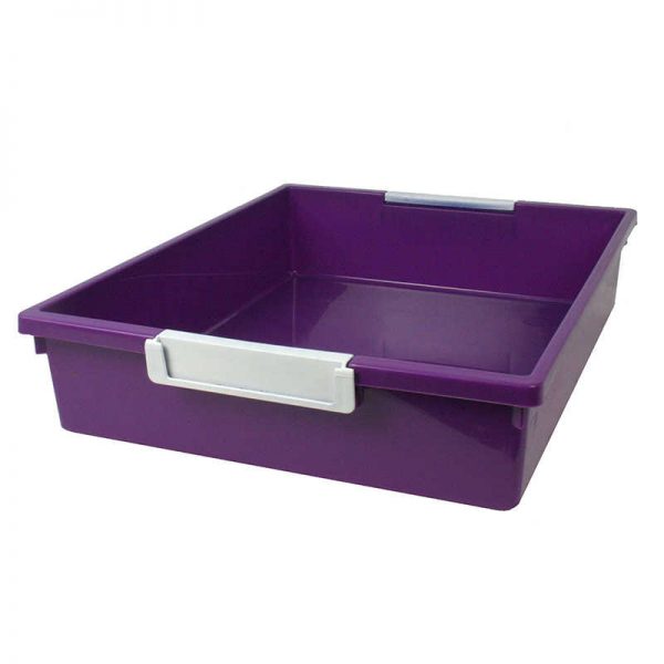 Romanoff Tattle® Tray with Label Holder, 6 QT, Purple