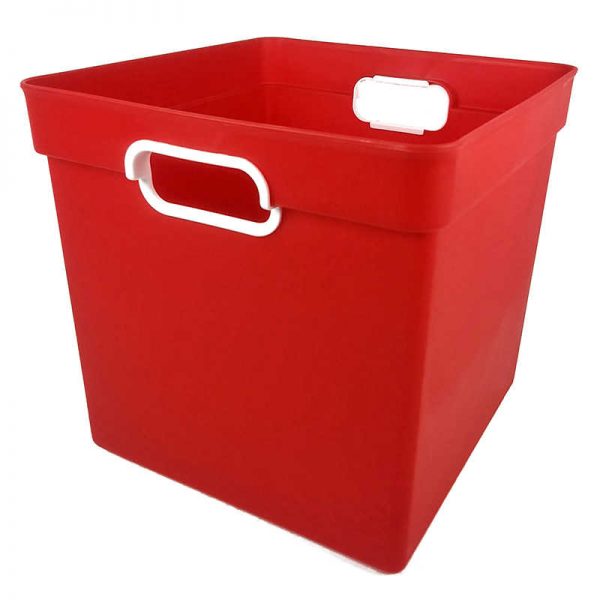 Romanoff Cube Bin, Red