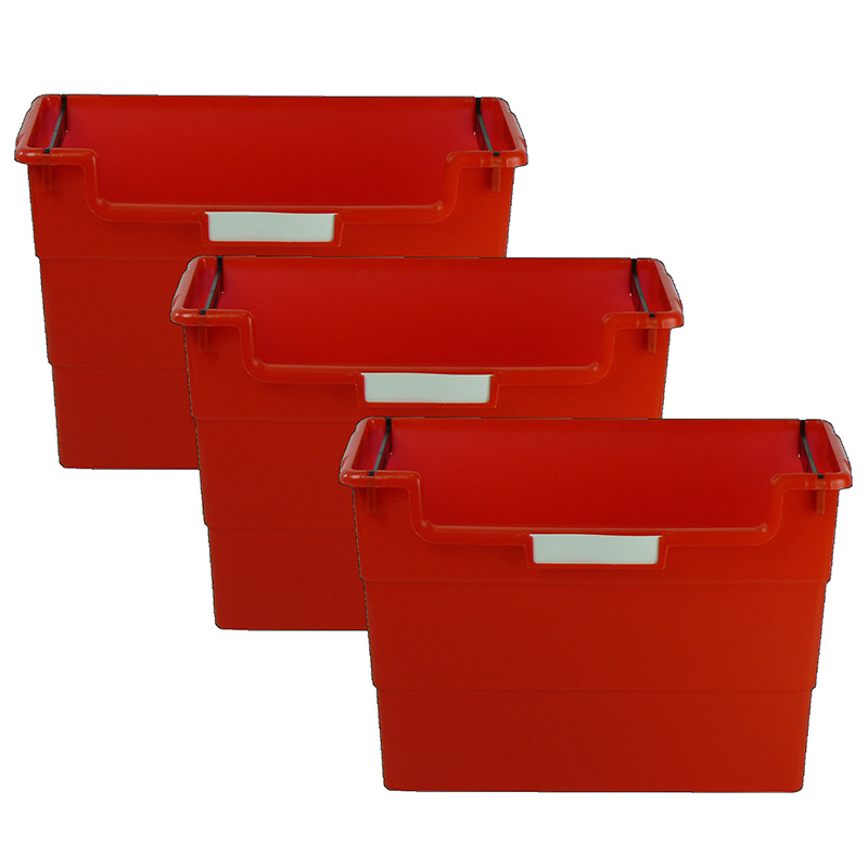 Romanoff Desk Top Organizer, Red, Pack of 3