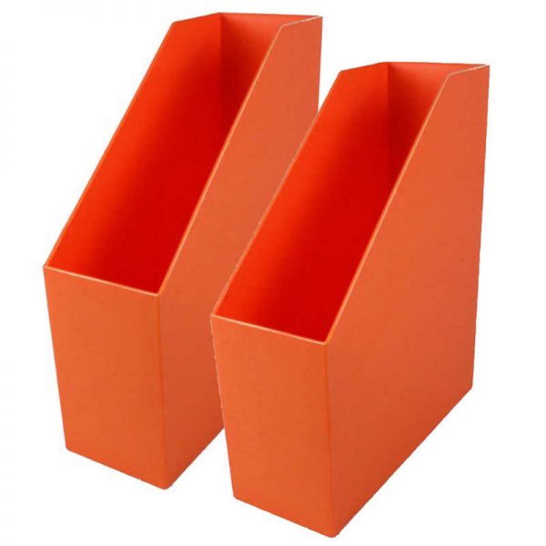 Romanoff Magazine File, Orange, Pack of 2