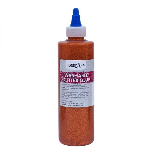 Handy Art® Washable Glitter Glue, 8 oz., Orange
