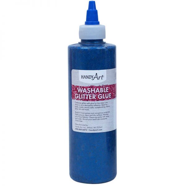 Handy Art® Washable Glitter Glue, 8 oz., Blue
