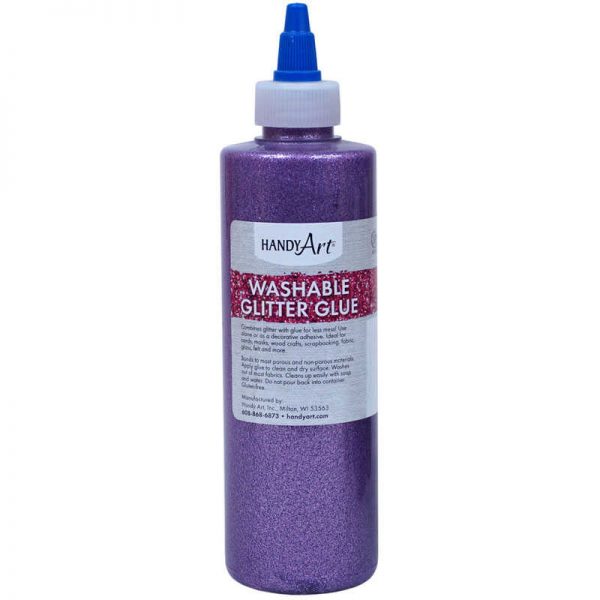 Handy Art® Washable Glitter Glue, 8 oz., Violet