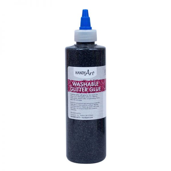Handy Art® Washable Glitter Glue, 8 oz., Black