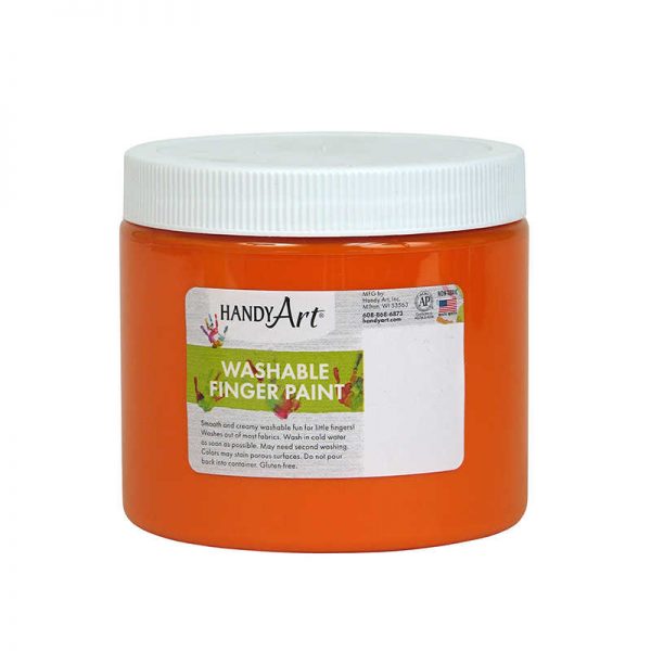 Handy Art® Handy Art® by Rock Paint Washable Finger Paint, Orange, 16 oz