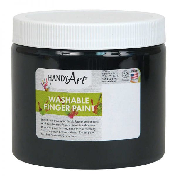Handy Art® Handy Art® by Rock Paint Washable Finger Paint, Black, 16 oz