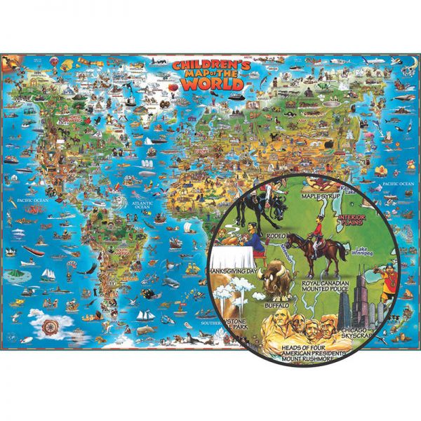 Round World Products Children's Map of The World, 54" x 38"