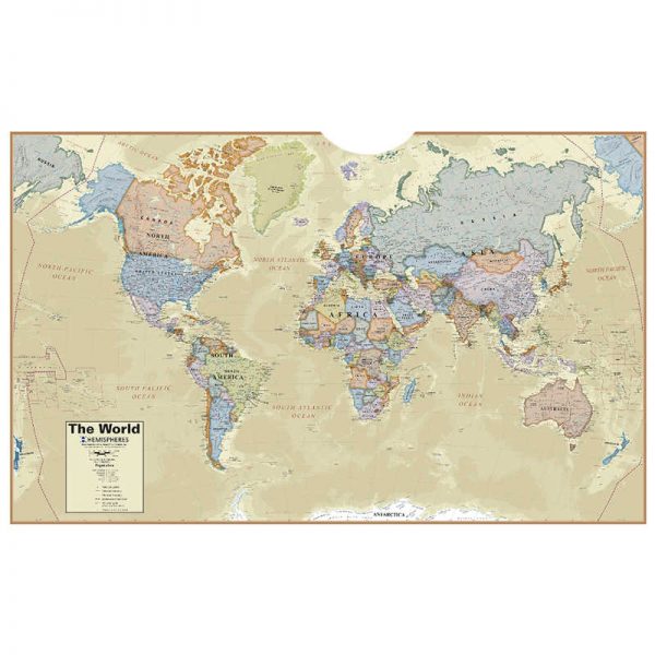 Hemispheres Hemispheres Boardroom Series World Laminated Wall Map