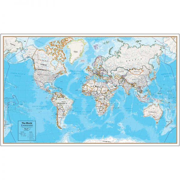 Hemispheres Hemispheres® Contemporary Laminated Wall Map, World