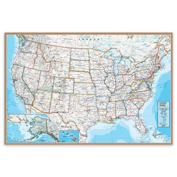 Waypoint Geographic Contemporary USA 24" x 36" Laminated Wall Map