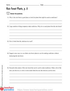 Rain Forest Plants Activity by Harcourt Achieve Inc - TeachersParadise