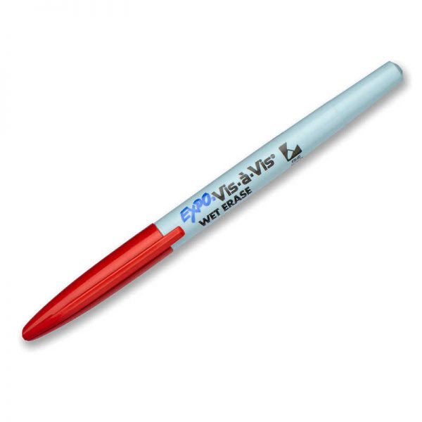 EXPO® Vis-a-Vis® Overhead Projector Wet Erase Marker, Fine Point, Red