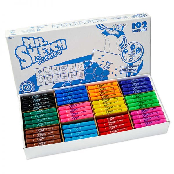 Mr. Sketch® Scented Chisel Tip Markers, 12 Colors, 192 Count