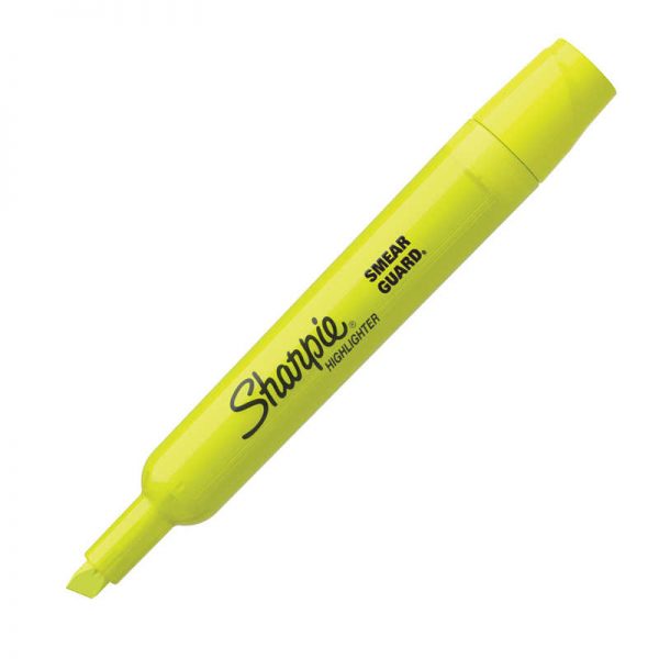 Sharpie® Tank Highlighter, Fluorescent Yellow, Pack of 24