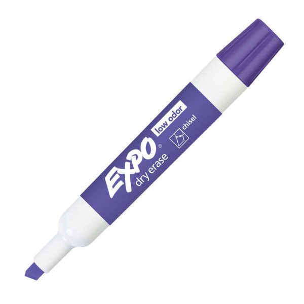 EXPO® Low Odor Dry Erase Marker, Chisel Tip, Purple, Pack of 12