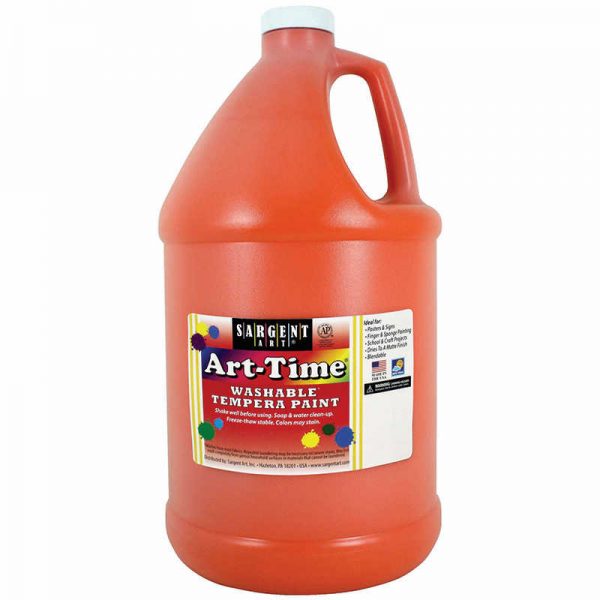 Sargent Art® Art-Time® Washable Tempera Paint, Orange, Gallon