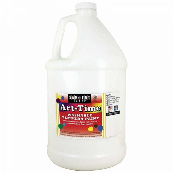 Sargent Art® Art-Time® Washable Tempera Paint, White, Gallon