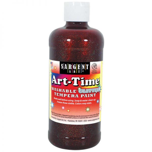 Sargent Art® Art-Time® Washable Glitter Tempera, 16 oz., Red