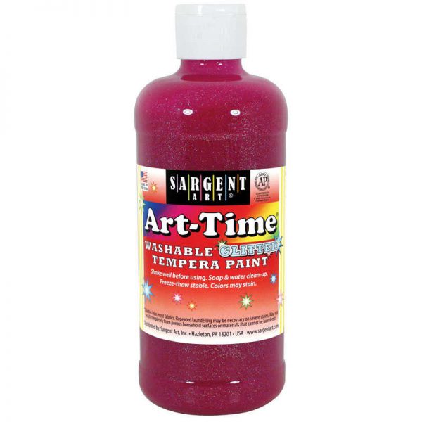 Sargent Art® Art-Time® Washable Glitter Tempera, 16 oz., Magenta