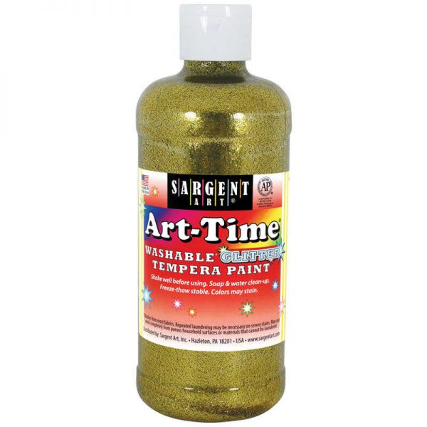Sargent Art® Art-Time® Washable Glitter Tempera, 16 oz., Gold