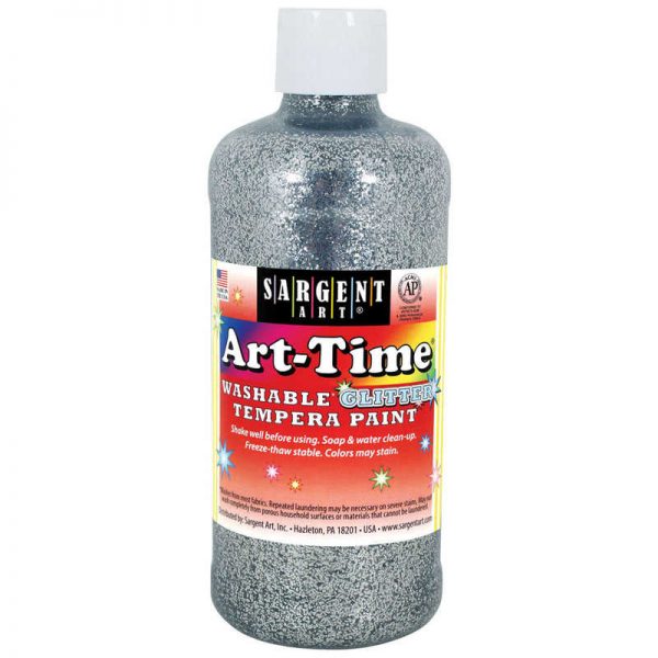 Sargent Art® Art-Time® Washable Glitter Tempera, 16 oz., Silver