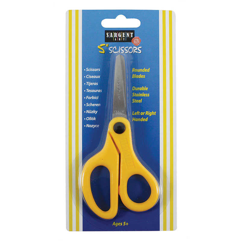 TeachersParadise - Sargent Art® Blunt Tip 5 Student Scissors Retail  Packaging - SAR220903