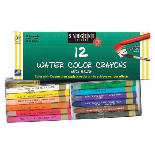 Sargent Art® Watercolor Crayons, 12 count & brush