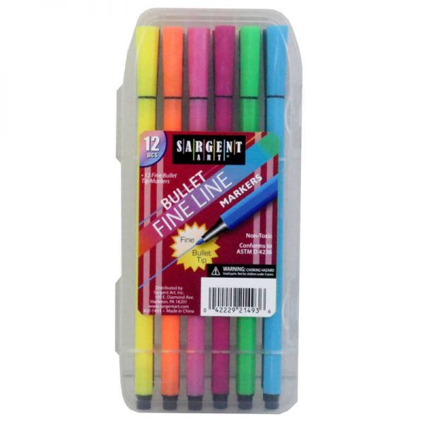 Sargent Art® Bullet Fine Line Markers, Pack of 12