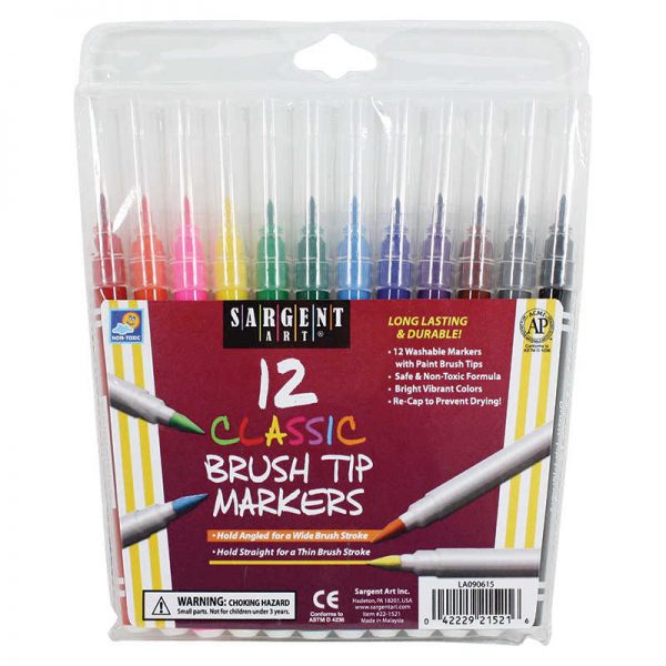 Sargent Art® Classic Brush Tip Markers, Pack of 12