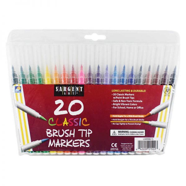 Sargent Art® Sargent Art® Classic Brush Tip Markers, 20 count